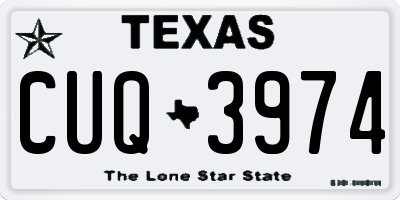 TX license plate CUQ3974