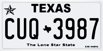 TX license plate CUQ3987