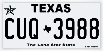 TX license plate CUQ3988