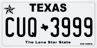 TX license plate CUQ3999