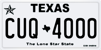 TX license plate CUQ4000