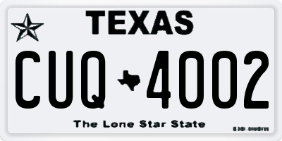 TX license plate CUQ4002