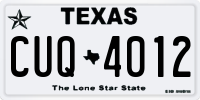 TX license plate CUQ4012