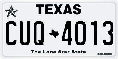 TX license plate CUQ4013