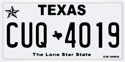 TX license plate CUQ4019
