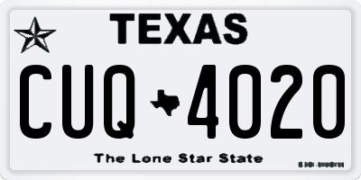 TX license plate CUQ4020