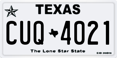 TX license plate CUQ4021