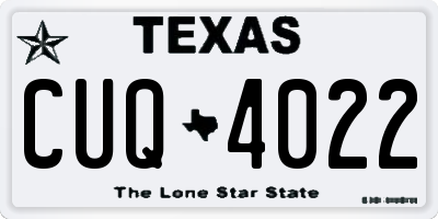 TX license plate CUQ4022