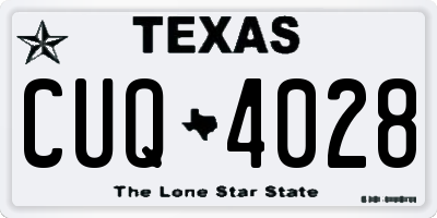 TX license plate CUQ4028