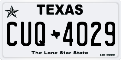 TX license plate CUQ4029