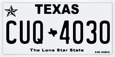 TX license plate CUQ4030