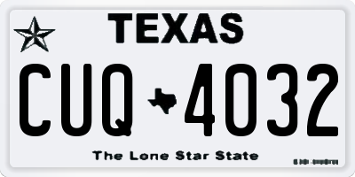 TX license plate CUQ4032