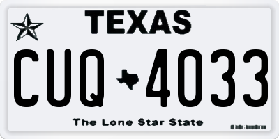 TX license plate CUQ4033