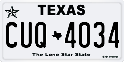 TX license plate CUQ4034