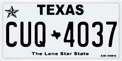 TX license plate CUQ4037