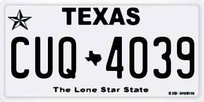 TX license plate CUQ4039