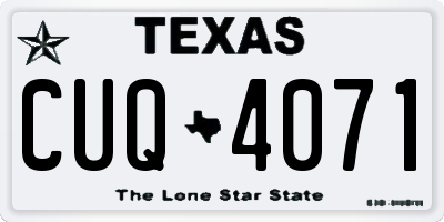 TX license plate CUQ4071