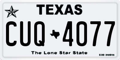 TX license plate CUQ4077