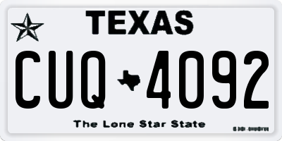 TX license plate CUQ4092