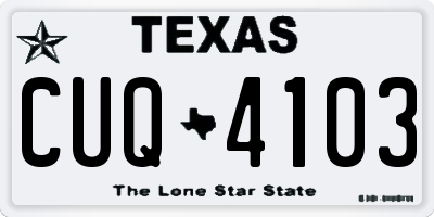 TX license plate CUQ4103