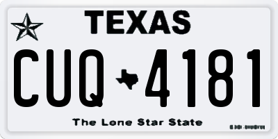 TX license plate CUQ4181