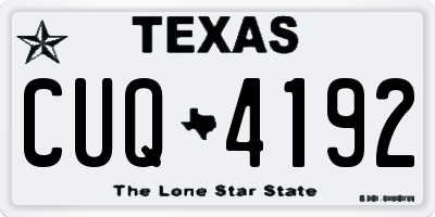 TX license plate CUQ4192
