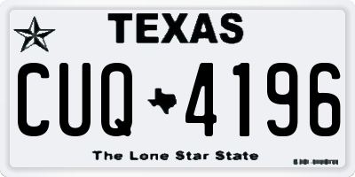 TX license plate CUQ4196