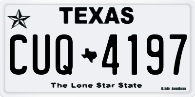 TX license plate CUQ4197