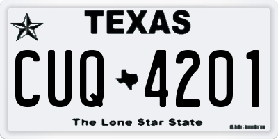 TX license plate CUQ4201