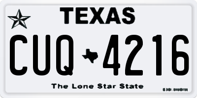 TX license plate CUQ4216
