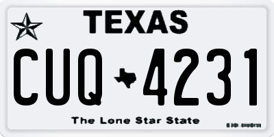 TX license plate CUQ4231