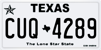 TX license plate CUQ4289