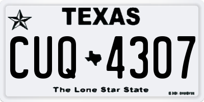 TX license plate CUQ4307