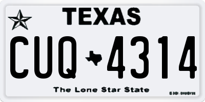 TX license plate CUQ4314