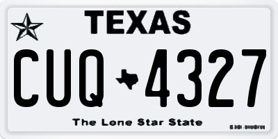 TX license plate CUQ4327