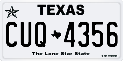 TX license plate CUQ4356