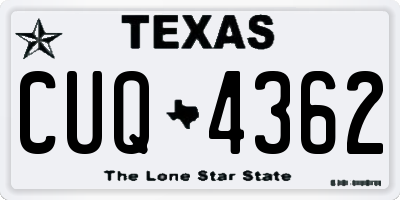 TX license plate CUQ4362