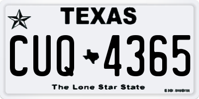 TX license plate CUQ4365