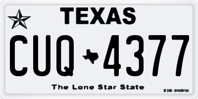 TX license plate CUQ4377