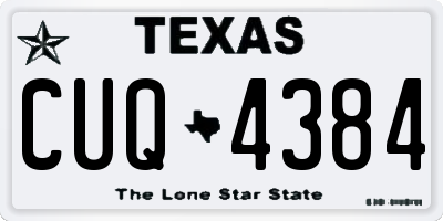 TX license plate CUQ4384
