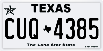 TX license plate CUQ4385