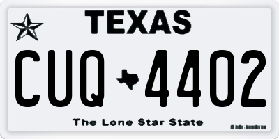 TX license plate CUQ4402