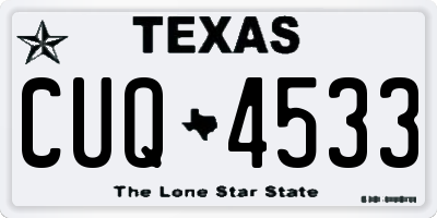 TX license plate CUQ4533