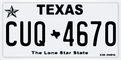 TX license plate CUQ4670