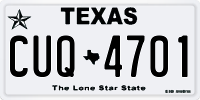 TX license plate CUQ4701