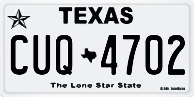 TX license plate CUQ4702