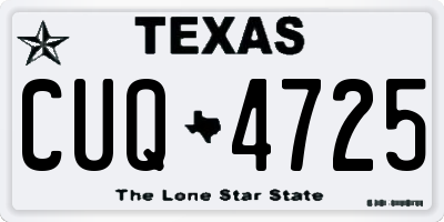 TX license plate CUQ4725