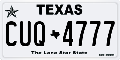 TX license plate CUQ4777