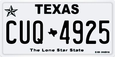 TX license plate CUQ4925