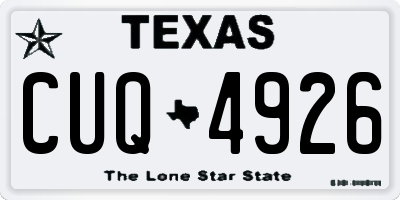 TX license plate CUQ4926